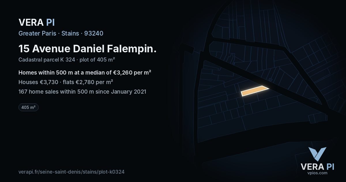 15 Avenue Daniel Falempin, Stains at night – the plot lit, the parcels around coloured by the prices near them