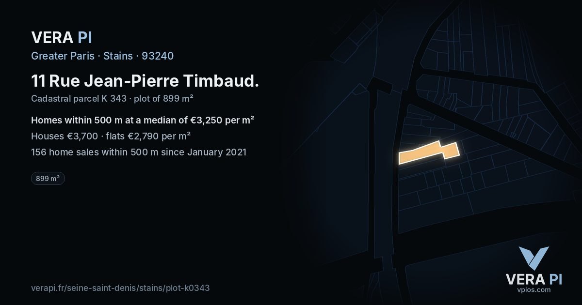 11 Rue Jean-Pierre Timbaud, Stains at night – the plot lit, the parcels around coloured by the prices near them