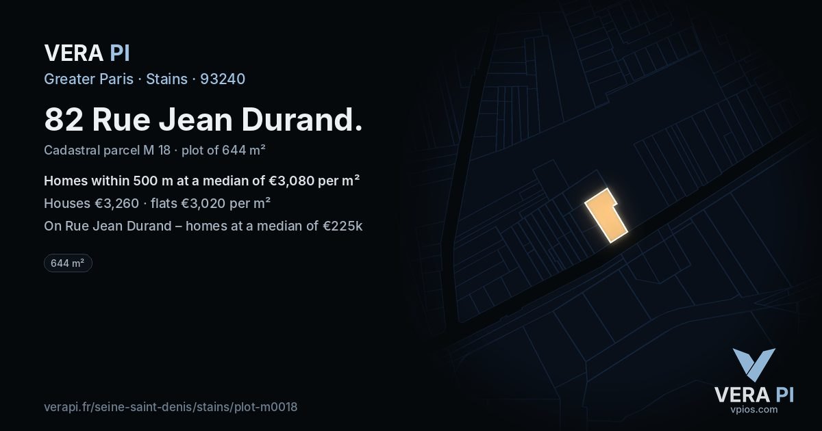 82 Rue Jean Durand, Stains at night – the plot lit, the parcels around coloured by the prices near them