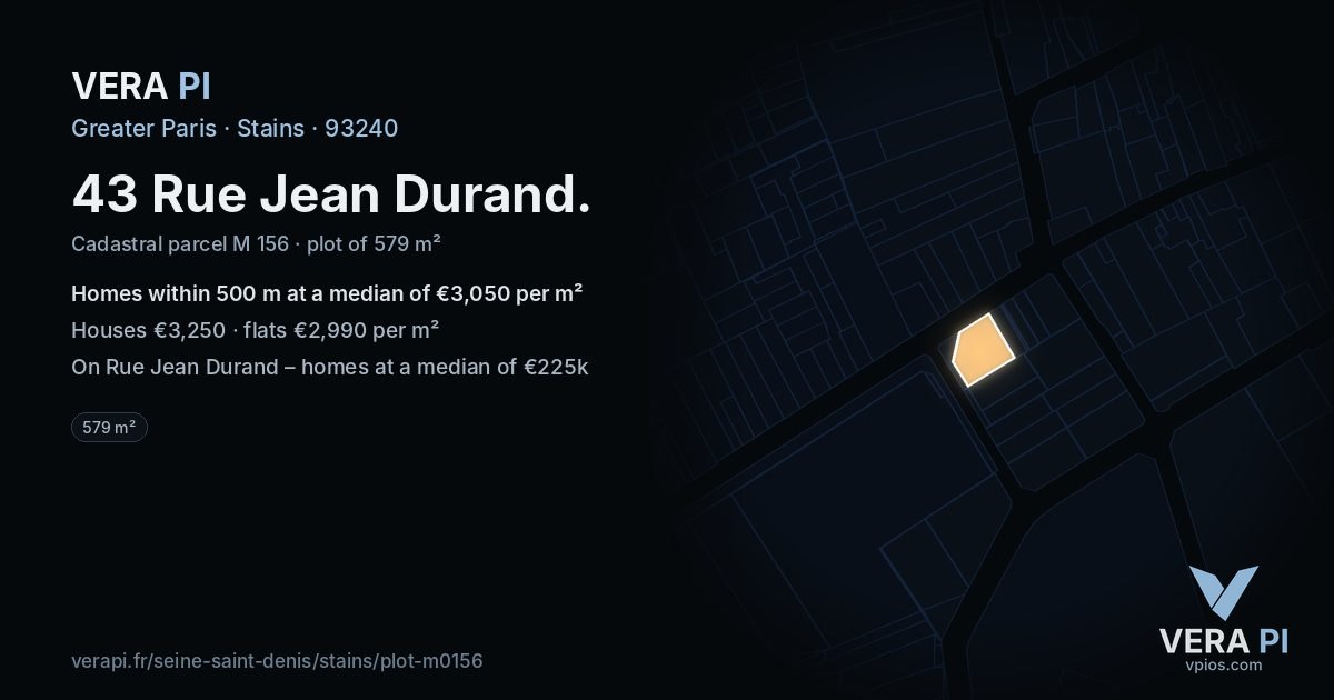 43 Rue Jean Durand, Stains at night – the plot lit, the parcels around coloured by the prices near them