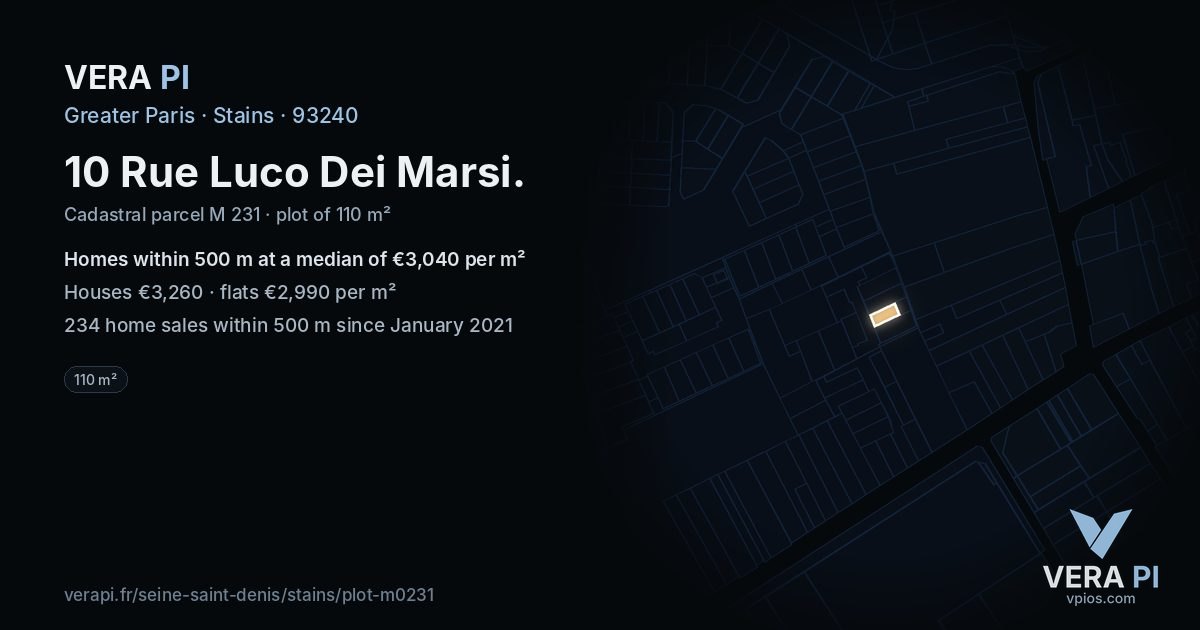 10 Rue Luco Dei Marsi, Stains at night – the plot lit, the parcels around coloured by the prices near them