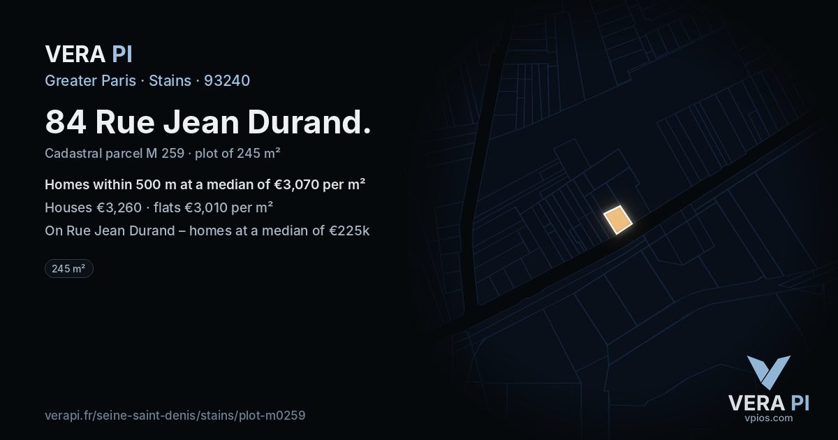 84 Rue Jean Durand, Stains at night – the plot lit, the parcels around coloured by the prices near them