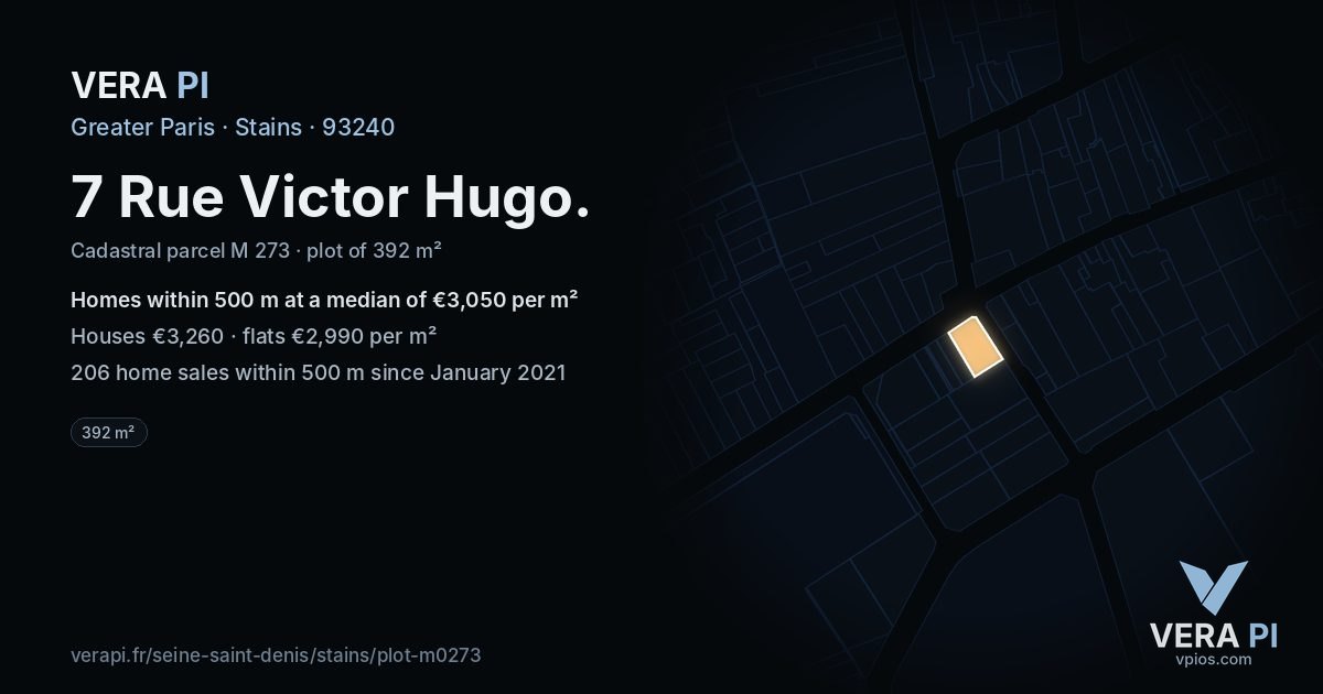 7 Rue Victor Hugo, Stains at night – the plot lit, the parcels around coloured by the prices near them