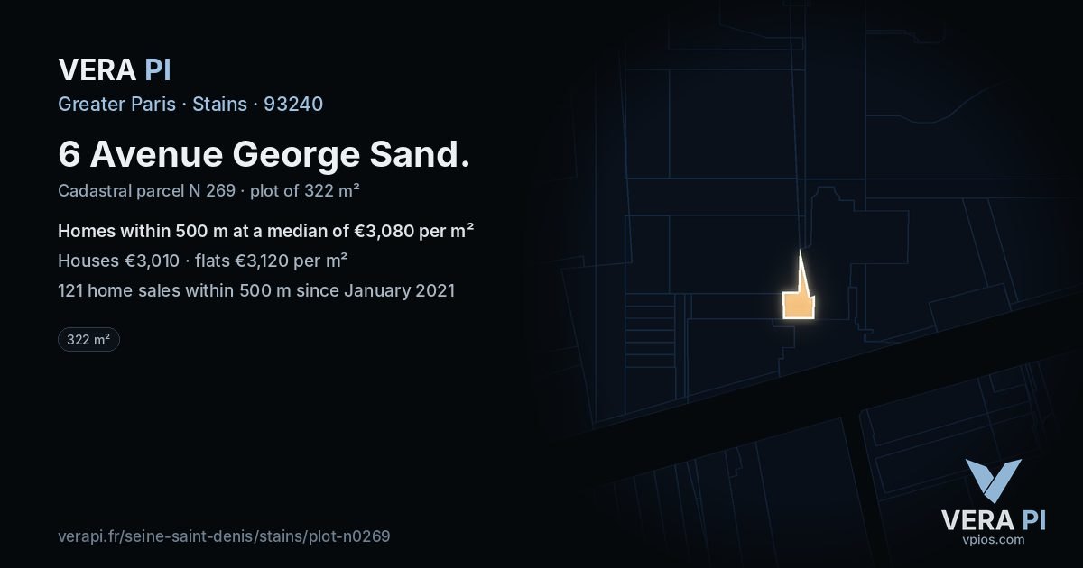 6 Avenue George Sand, Stains at night – the plot lit, the parcels around coloured by the prices near them