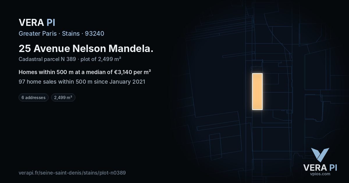 25 Avenue Nelson Mandela, Stains at night – the plot lit, the parcels around coloured by the prices near them
