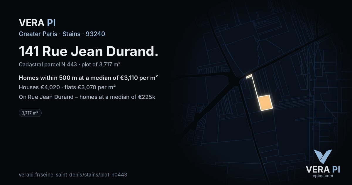 141 Rue Jean Durand, Stains at night – the plot lit, the parcels around coloured by the prices near them
