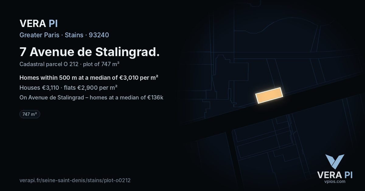 7 Avenue de Stalingrad, Stains at night – the plot lit, the parcels around coloured by the prices near them