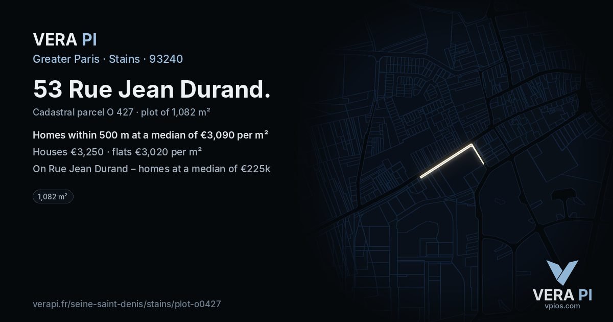 53 Rue Jean Durand, Stains at night – the plot lit, the parcels around coloured by the prices near them