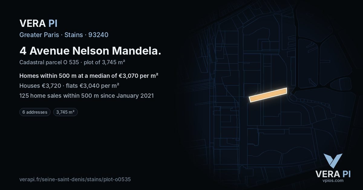 4 Avenue Nelson Mandela, Stains at night – the plot lit, the parcels around coloured by the prices near them