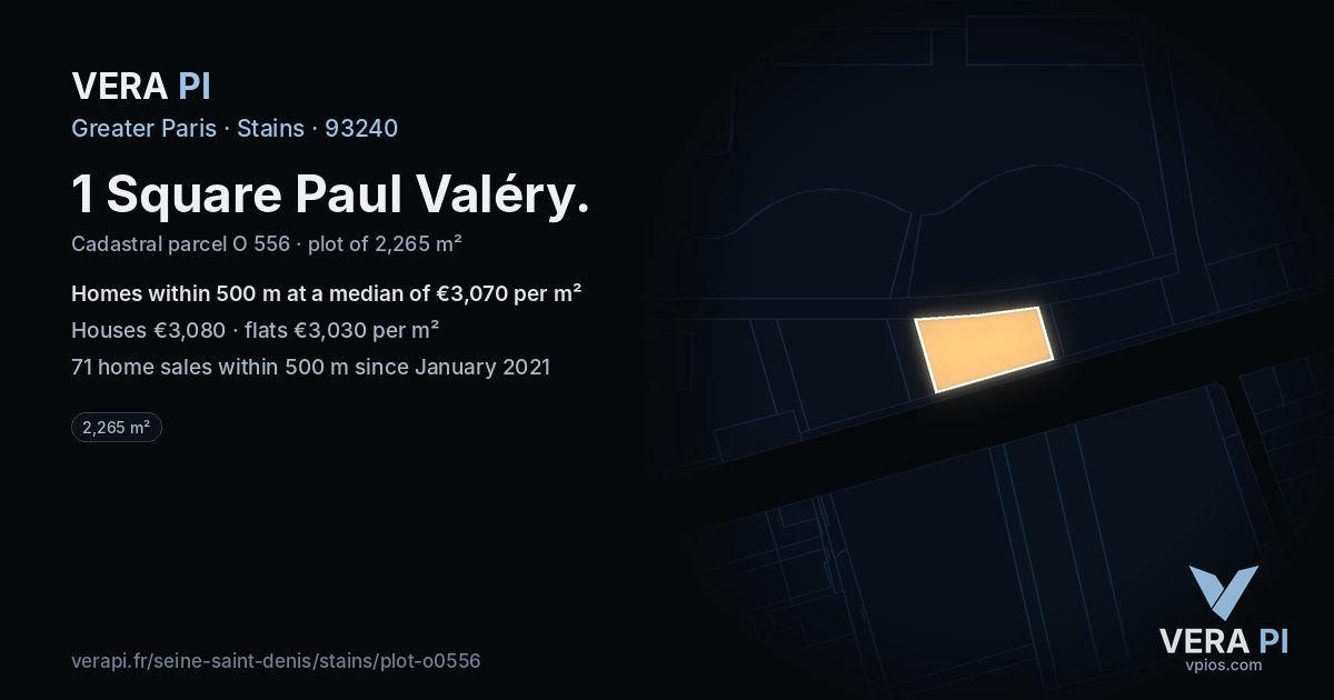1 Square Paul Valéry, Stains at night – the plot lit, the parcels around coloured by the prices near them