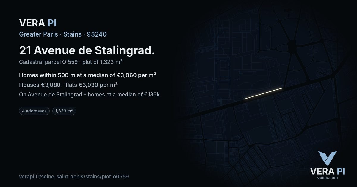 21 Avenue de Stalingrad, Stains at night – the plot lit, the parcels around coloured by the prices near them