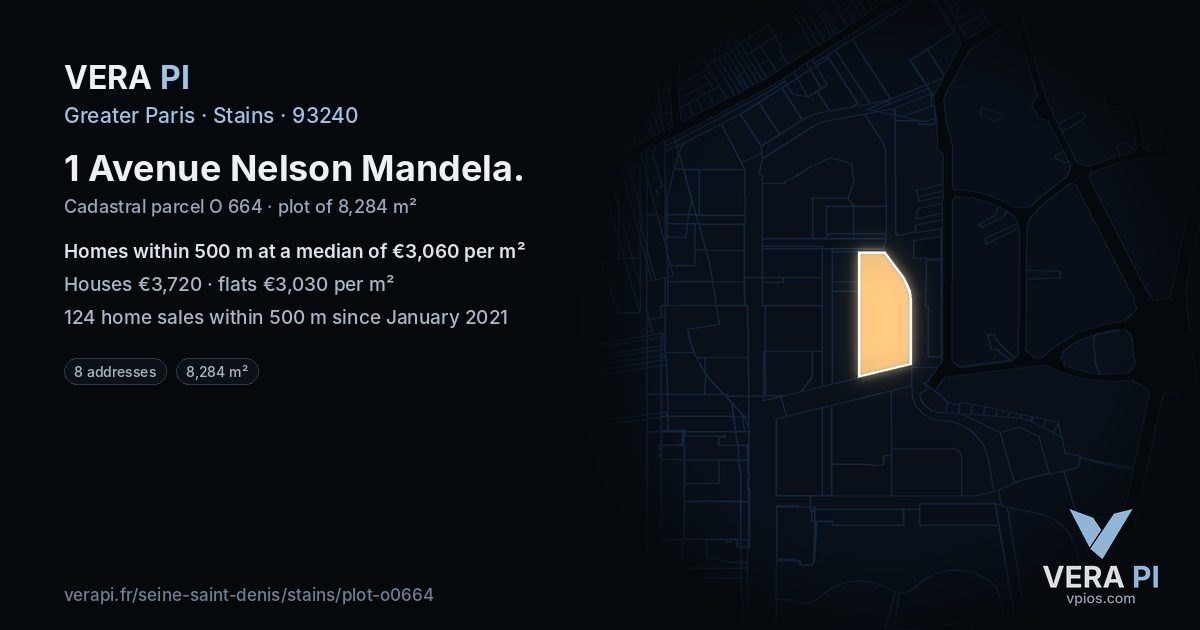 1 Avenue Nelson Mandela, Stains at night – the plot lit, the parcels around coloured by the prices near them