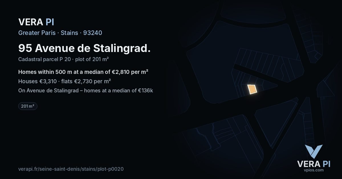 95 Avenue de Stalingrad, Stains at night – the plot lit, the parcels around coloured by the prices near them