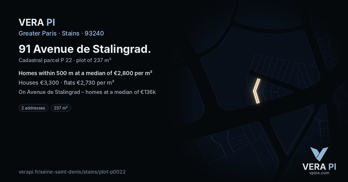 91 Avenue de Stalingrad, Stains at night – the plot lit, the parcels around coloured by the prices near them