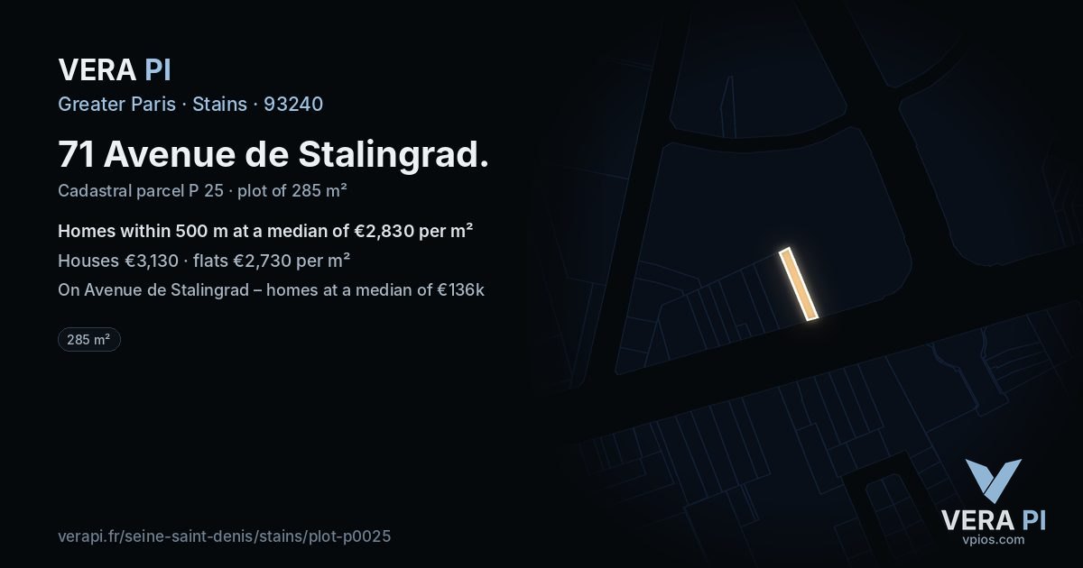 71 Avenue de Stalingrad, Stains at night – the plot lit, the parcels around coloured by the prices near them