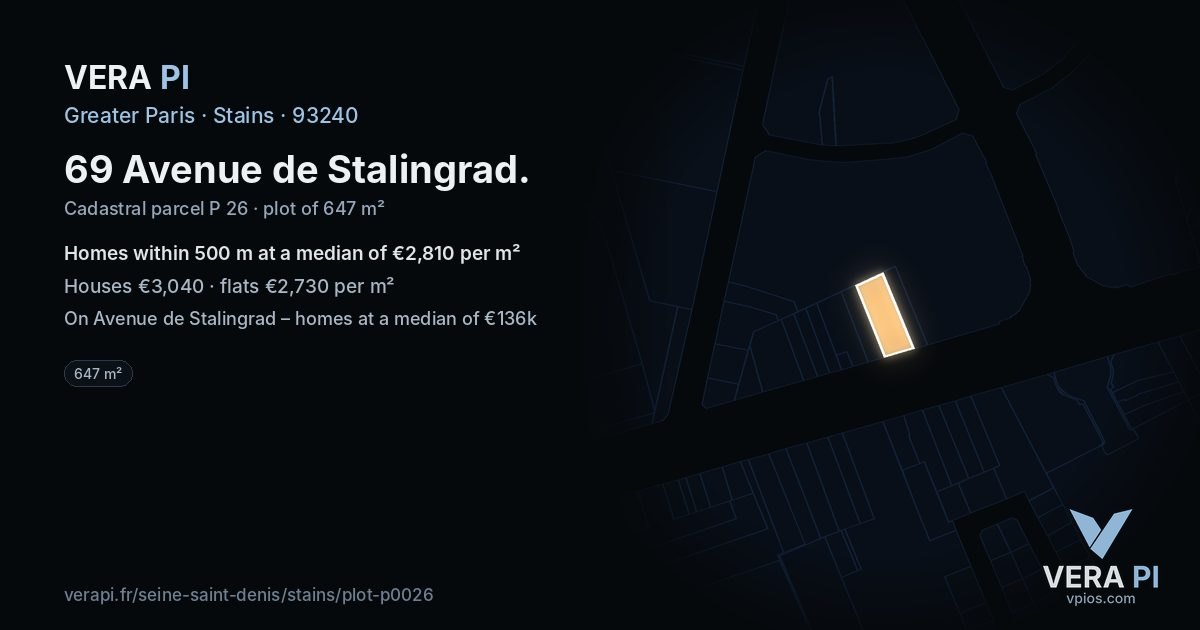 69 Avenue de Stalingrad, Stains at night – the plot lit, the parcels around coloured by the prices near them