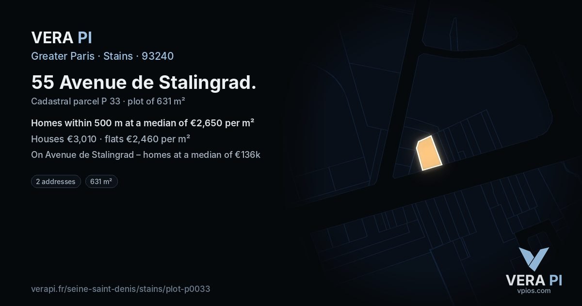 55 Avenue de Stalingrad, Stains at night – the plot lit, the parcels around coloured by the prices near them