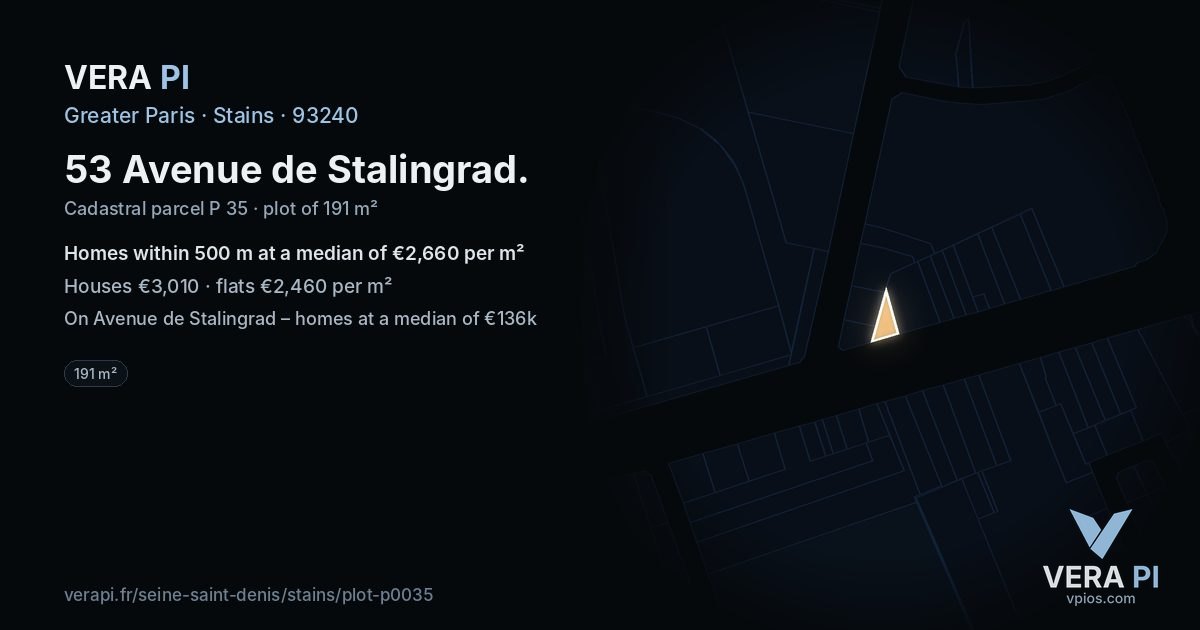 53 Avenue de Stalingrad, Stains at night – the plot lit, the parcels around coloured by the prices near them