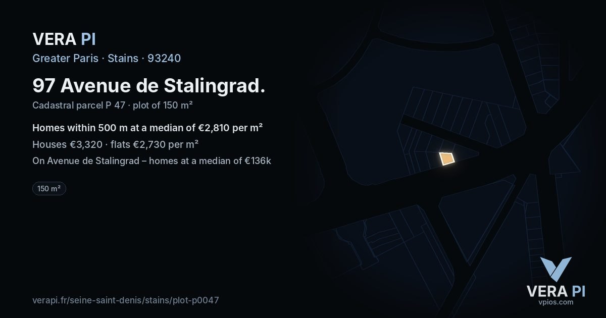 97 Avenue de Stalingrad, Stains at night – the plot lit, the parcels around coloured by the prices near them