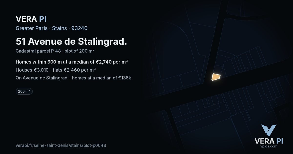 51 Avenue de Stalingrad, Stains at night – the plot lit, the parcels around coloured by the prices near them
