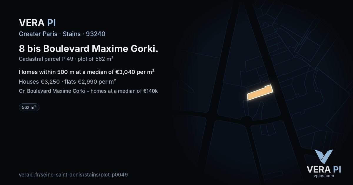 8 bis Boulevard Maxime Gorki, Stains at night – the plot lit, the parcels around coloured by the prices near them