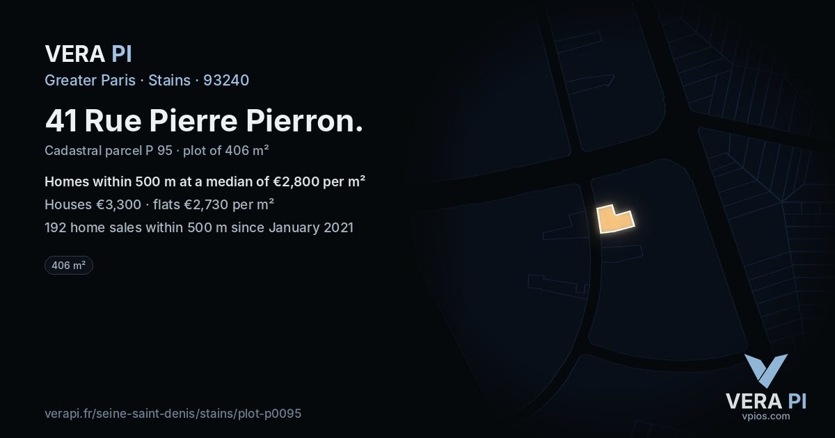 41 Rue Pierre Pierron, Stains at night – the plot lit, the parcels around coloured by the prices near them