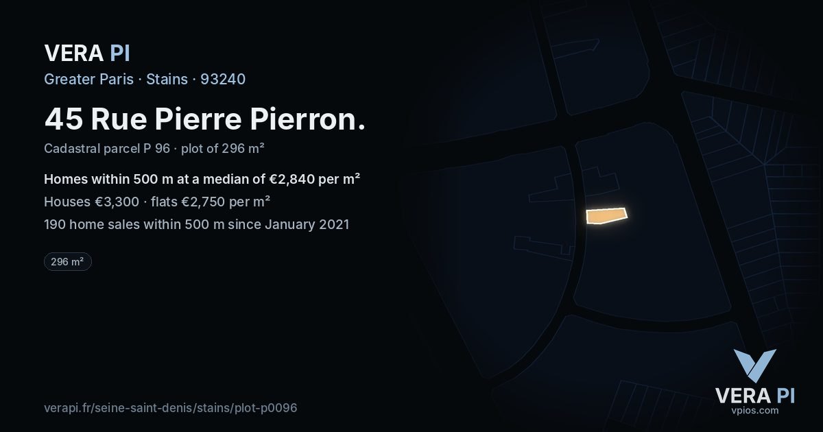 45 Rue Pierre Pierron, Stains at night – the plot lit, the parcels around coloured by the prices near them