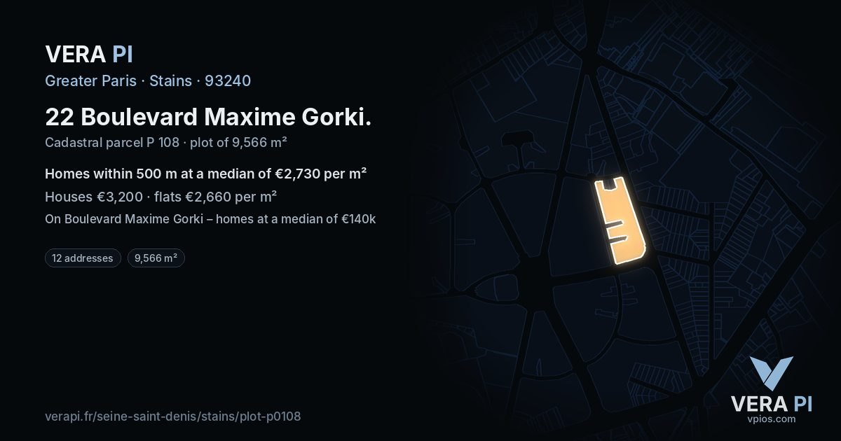 22 Boulevard Maxime Gorki, Stains at night – the plot lit, the parcels around coloured by the prices near them