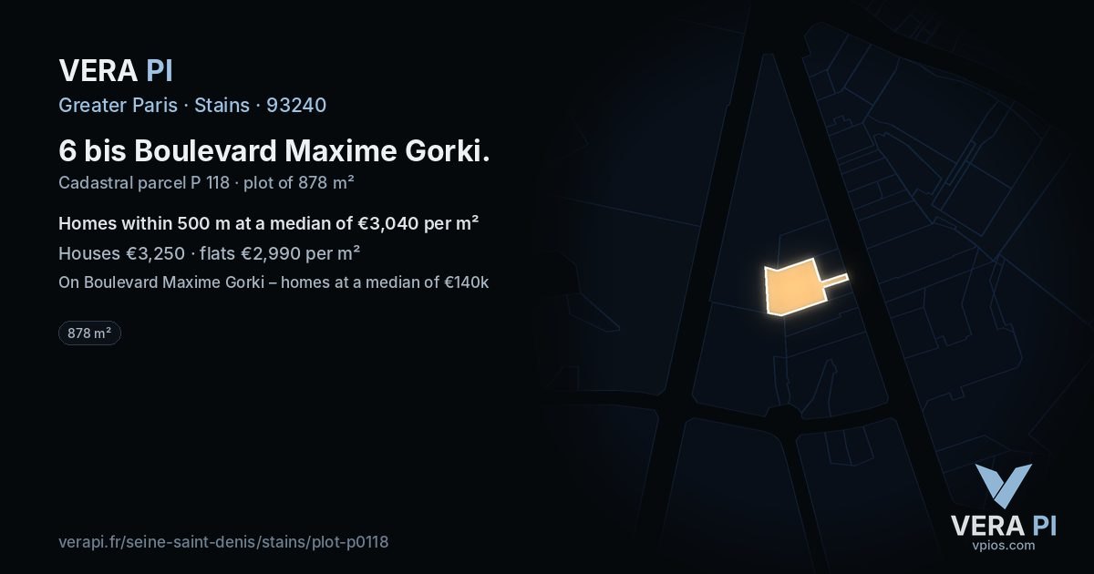 6 bis Boulevard Maxime Gorki, Stains at night – the plot lit, the parcels around coloured by the prices near them