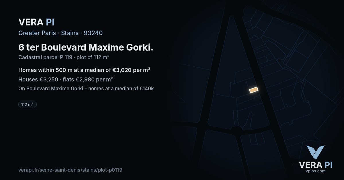 6 ter Boulevard Maxime Gorki, Stains at night – the plot lit, the parcels around coloured by the prices near them