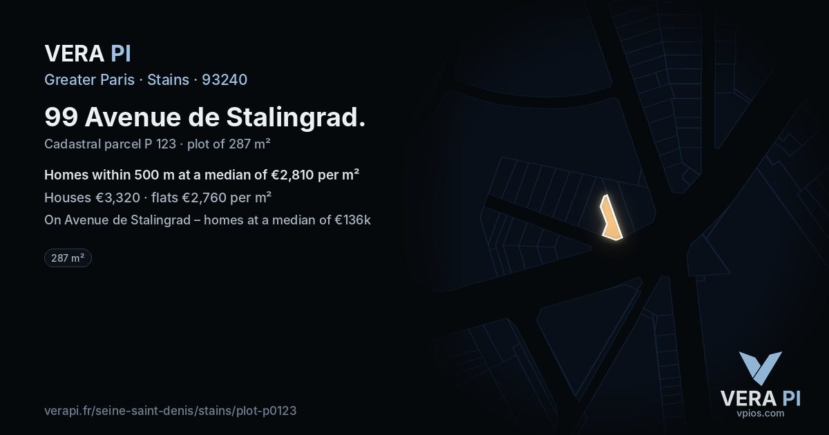 99 Avenue de Stalingrad, Stains at night – the plot lit, the parcels around coloured by the prices near them