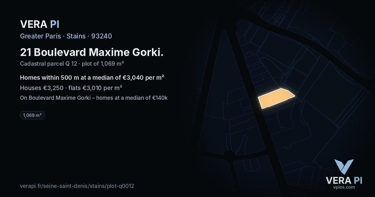 21 Boulevard Maxime Gorki, Stains at night – the plot lit, the parcels around coloured by the prices near them