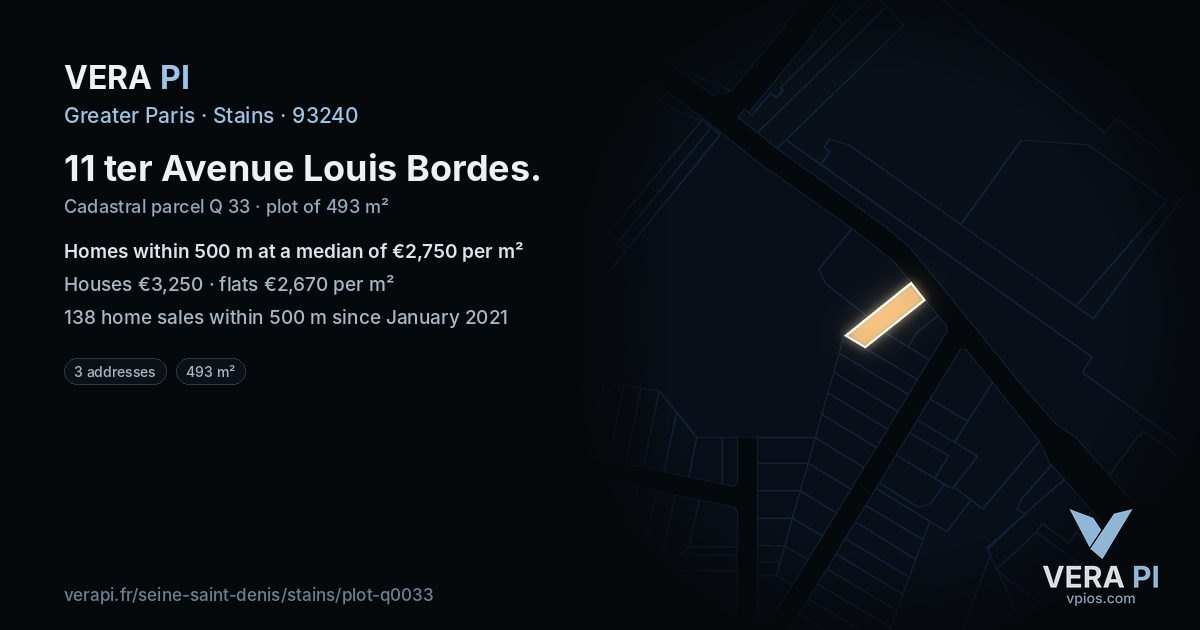 11 ter Avenue Louis Bordes, Stains at night – the plot lit, the parcels around coloured by the prices near them