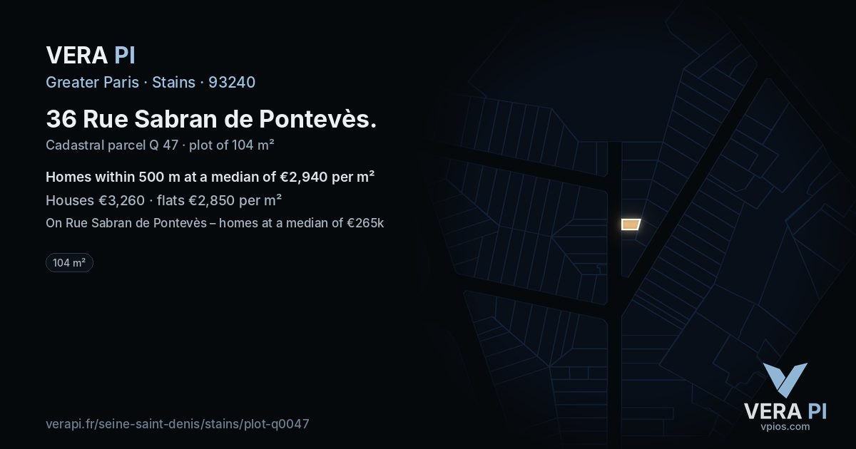 36 Rue Sabran de Pontevès, Stains at night – the plot lit, the parcels around coloured by the prices near them