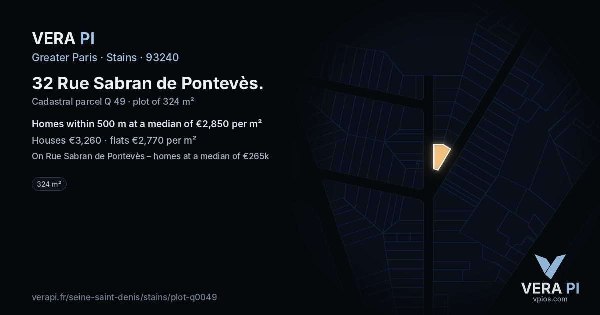 32 Rue Sabran de Pontevès, Stains at night – the plot lit, the parcels around coloured by the prices near them