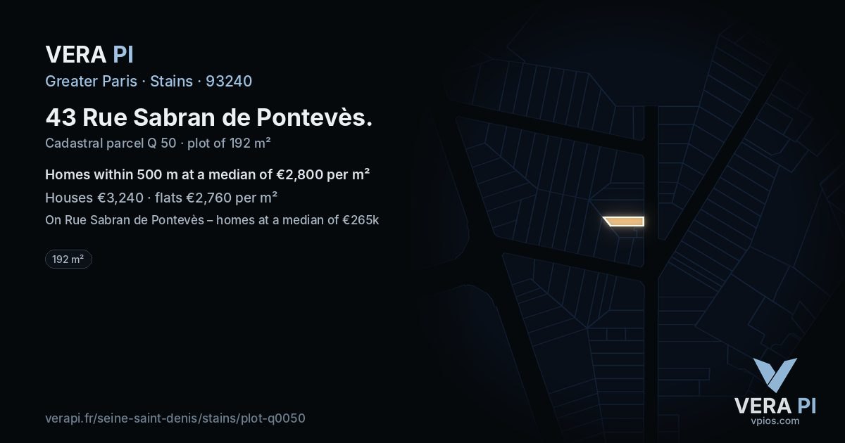 43 Rue Sabran de Pontevès, Stains at night – the plot lit, the parcels around coloured by the prices near them