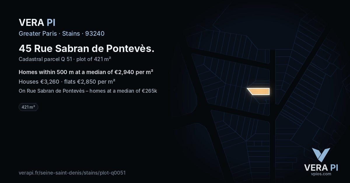 45 Rue Sabran de Pontevès, Stains at night – the plot lit, the parcels around coloured by the prices near them