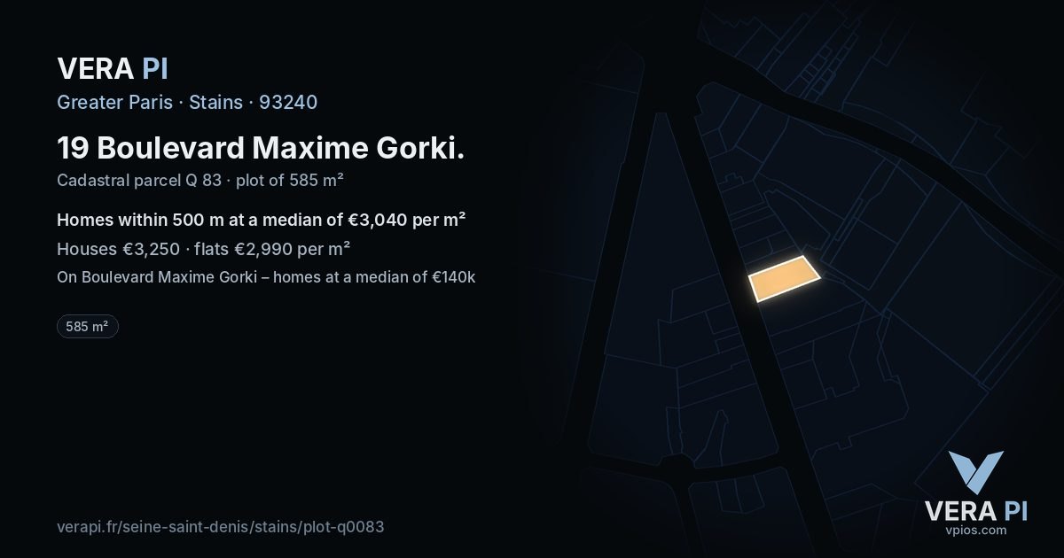 19 Boulevard Maxime Gorki, Stains at night – the plot lit, the parcels around coloured by the prices near them
