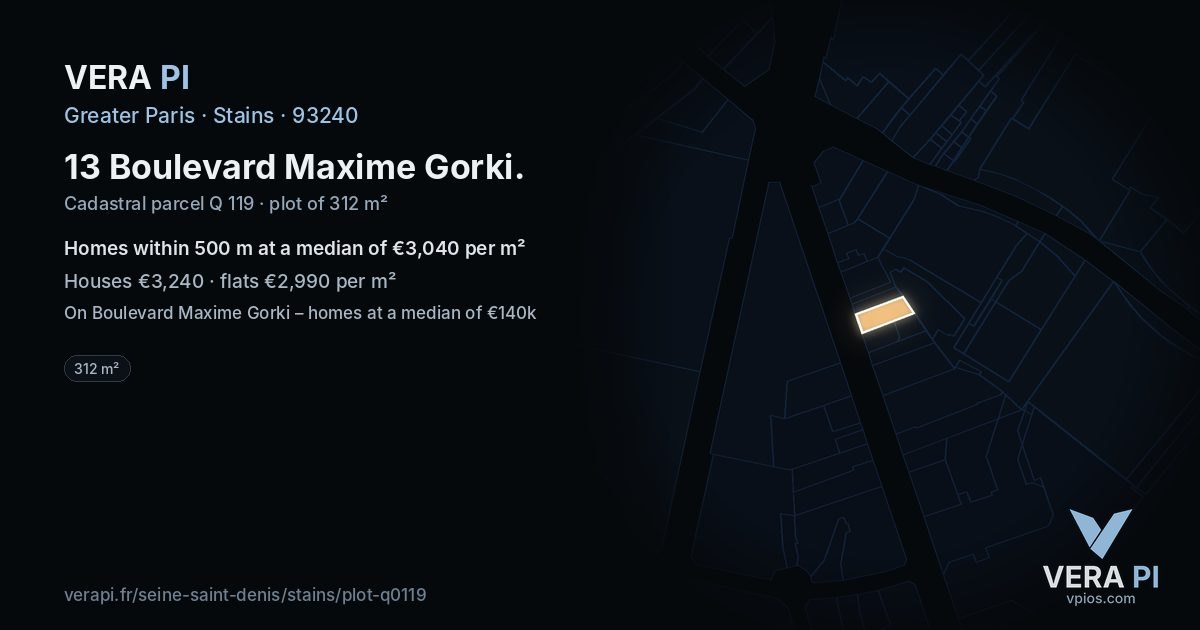 13 Boulevard Maxime Gorki, Stains at night – the plot lit, the parcels around coloured by the prices near them