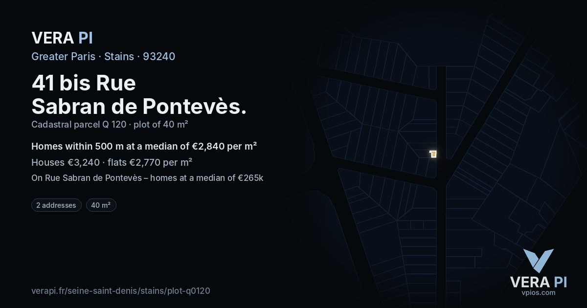 41 bis Rue Sabran de Pontevès, Stains at night – the plot lit, the parcels around coloured by the prices near them