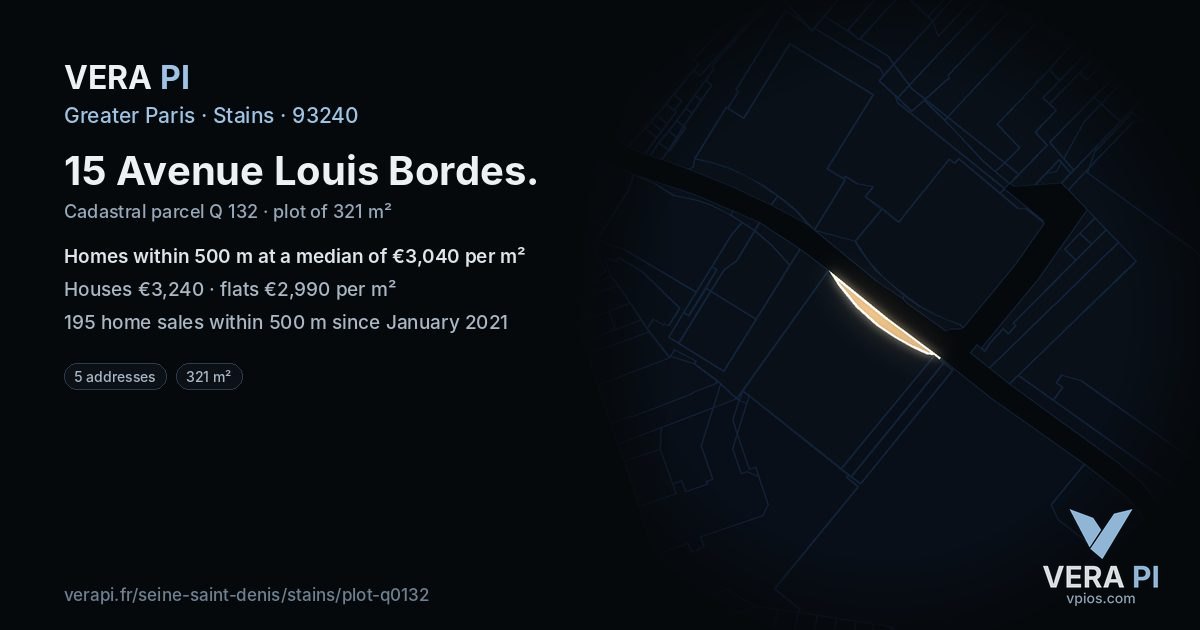 15 Avenue Louis Bordes, Stains at night – the plot lit, the parcels around coloured by the prices near them