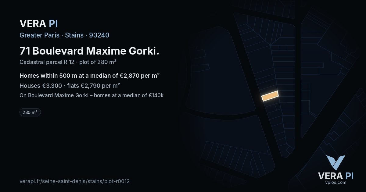 71 Boulevard Maxime Gorki, Stains at night – the plot lit, the parcels around coloured by the prices near them