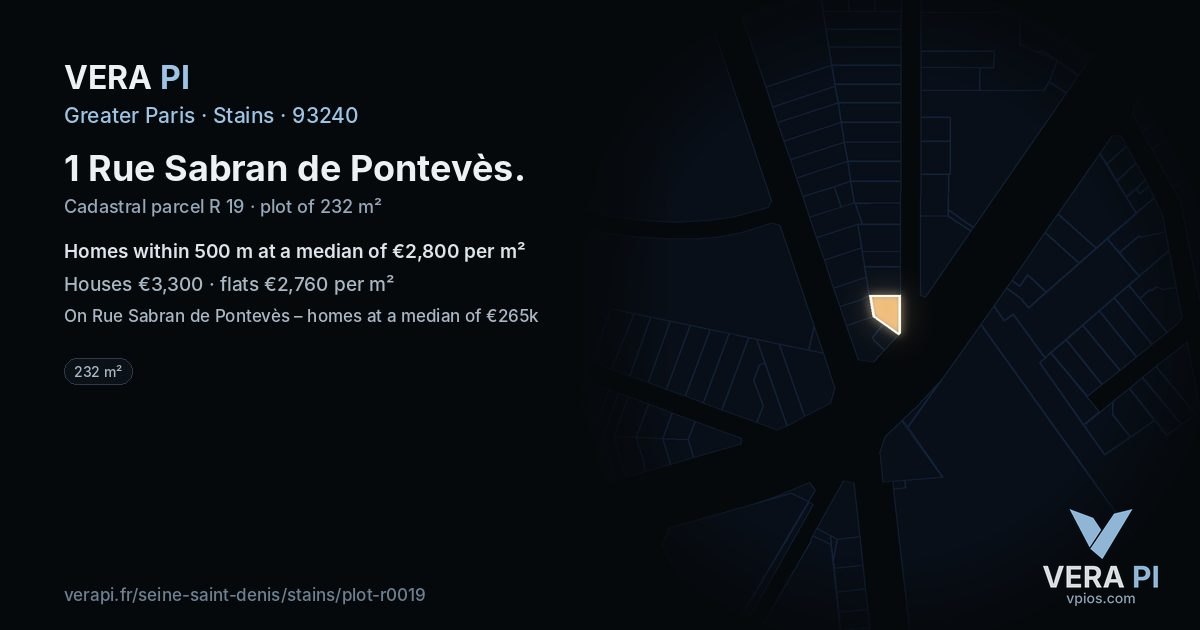 1 Rue Sabran de Pontevès, Stains at night – the plot lit, the parcels around coloured by the prices near them