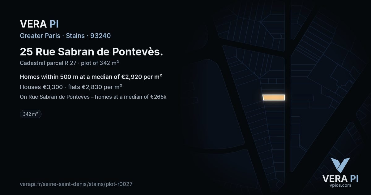 25 Rue Sabran de Pontevès, Stains at night – the plot lit, the parcels around coloured by the prices near them