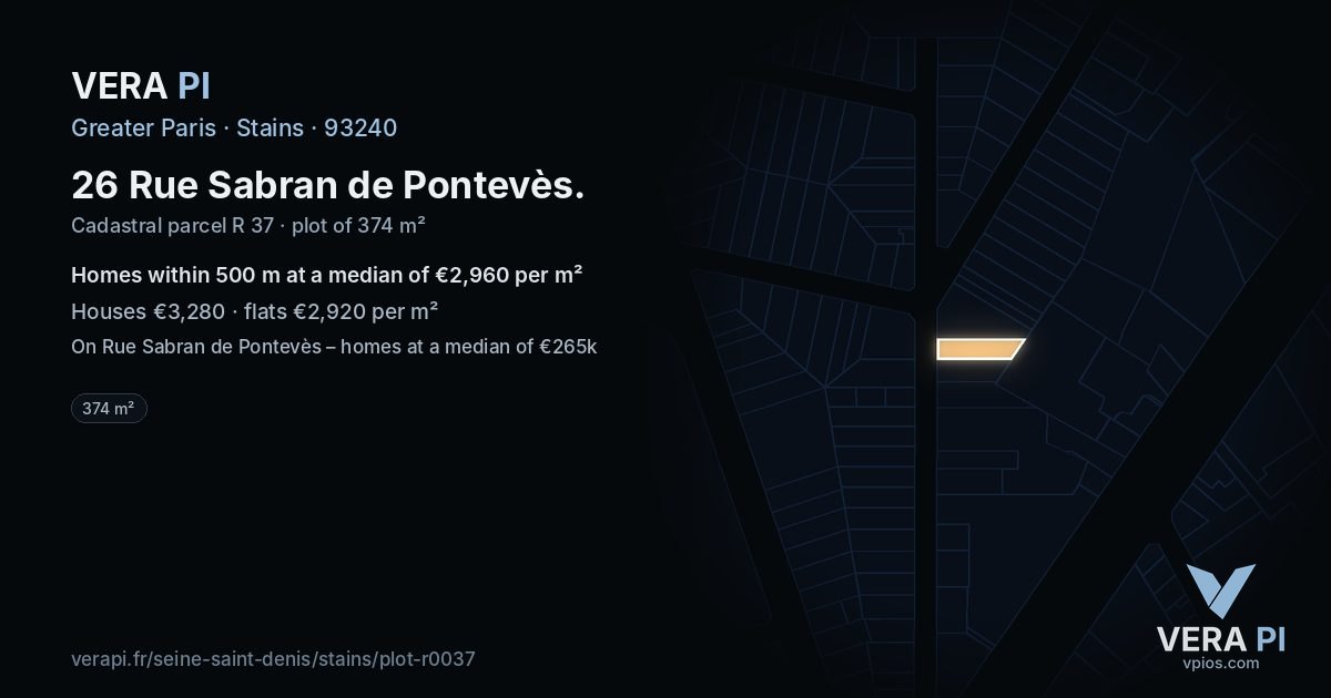 26 Rue Sabran de Pontevès, Stains at night – the plot lit, the parcels around coloured by the prices near them