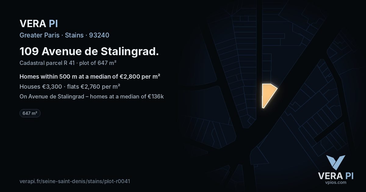 109 Avenue de Stalingrad, Stains at night – the plot lit, the parcels around coloured by the prices near them