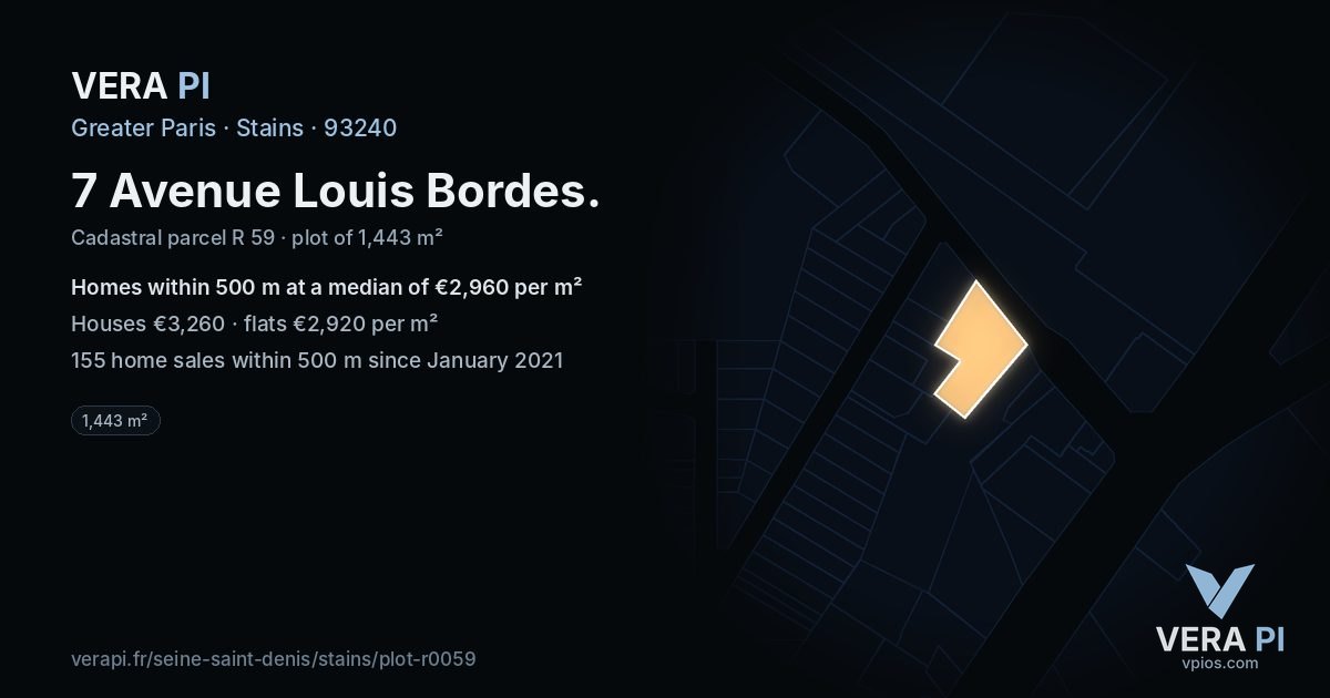 7 Avenue Louis Bordes, Stains at night – the plot lit, the parcels around coloured by the prices near them