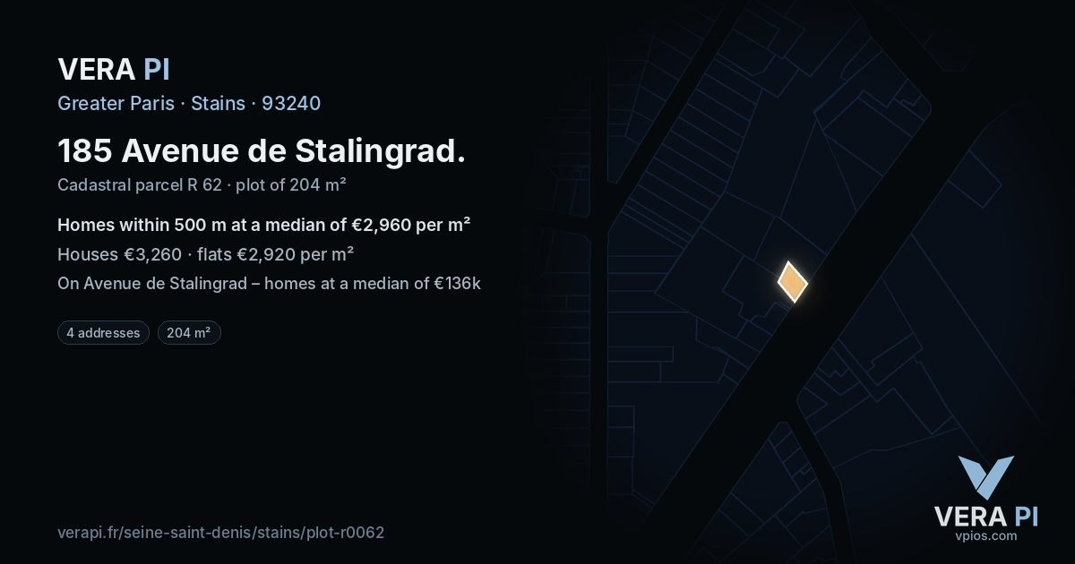 185 Avenue de Stalingrad, Stains at night – the plot lit, the parcels around coloured by the prices near them