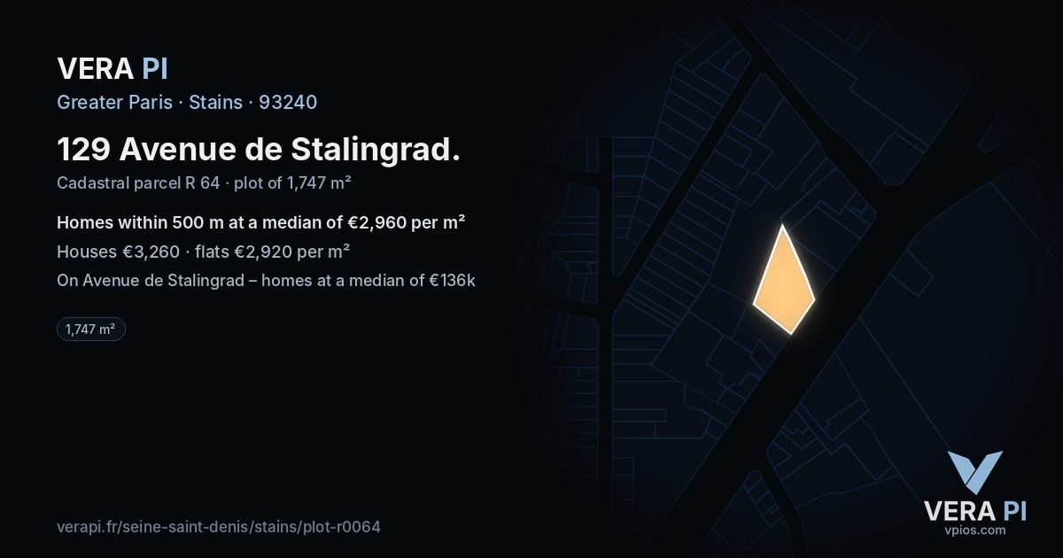 129 Avenue de Stalingrad, Stains at night – the plot lit, the parcels around coloured by the prices near them