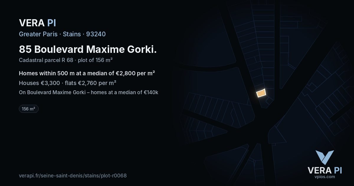 85 Boulevard Maxime Gorki, Stains at night – the plot lit, the parcels around coloured by the prices near them